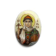 Финифть с образом Святая Ольга
