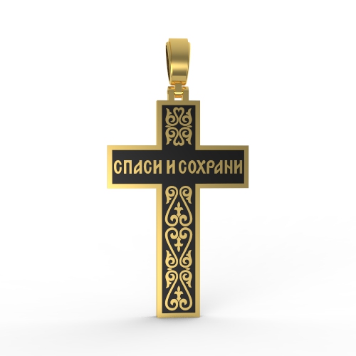 Нательный крест с эмалью. Финифть