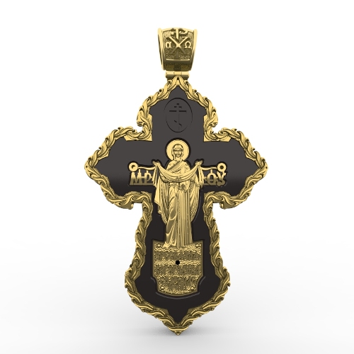 Нательный крест с чёрным деревом Эбен.