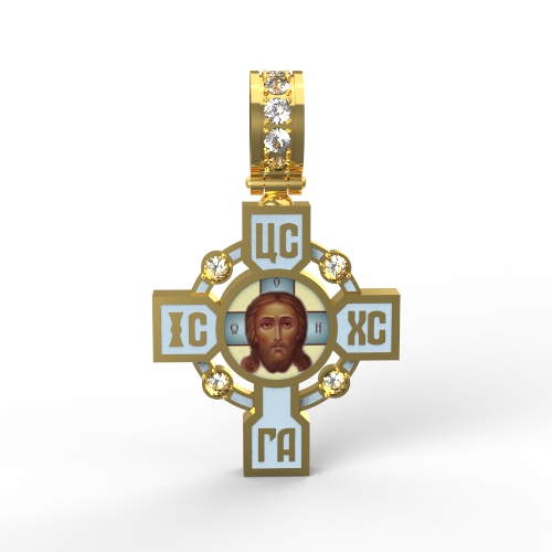 Нательный крест с финифтью